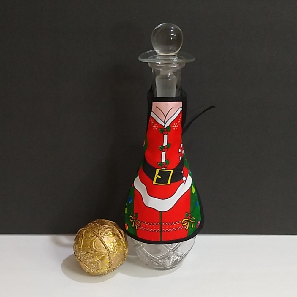 Christmas Santa sexy Wine Bottle Bag Cover nwt - Picture 2 of 8